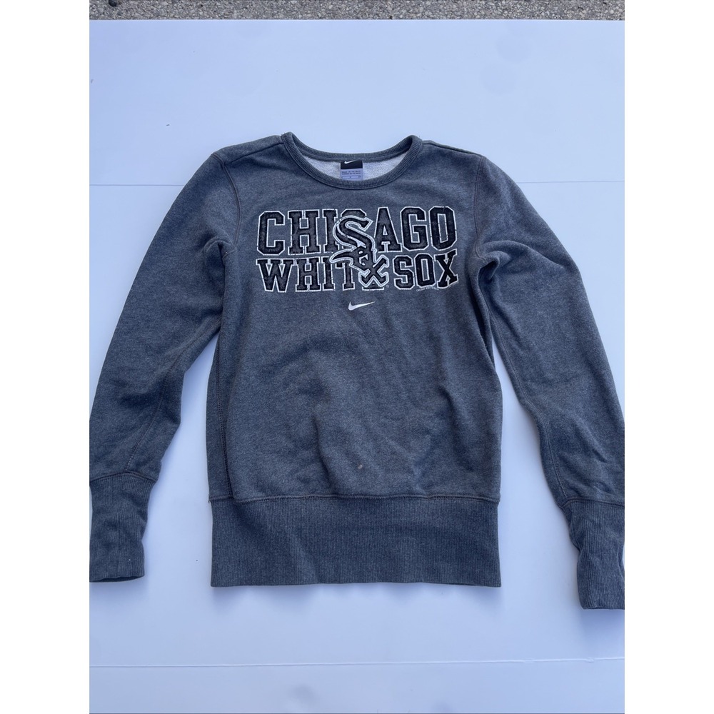 Nike women's Small gray Chicago Whitesox crew neck pullover sweatshirt READ